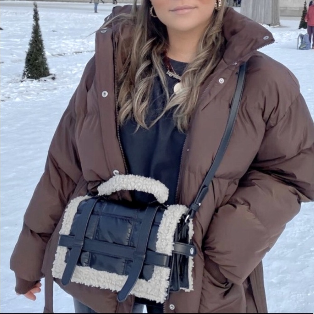 COPY - ZARA FLEECE TRIM CITY BAG